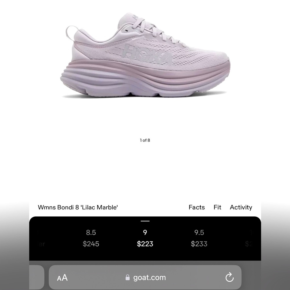 Hoka Bondi 8 women’s 7.5 Lilac